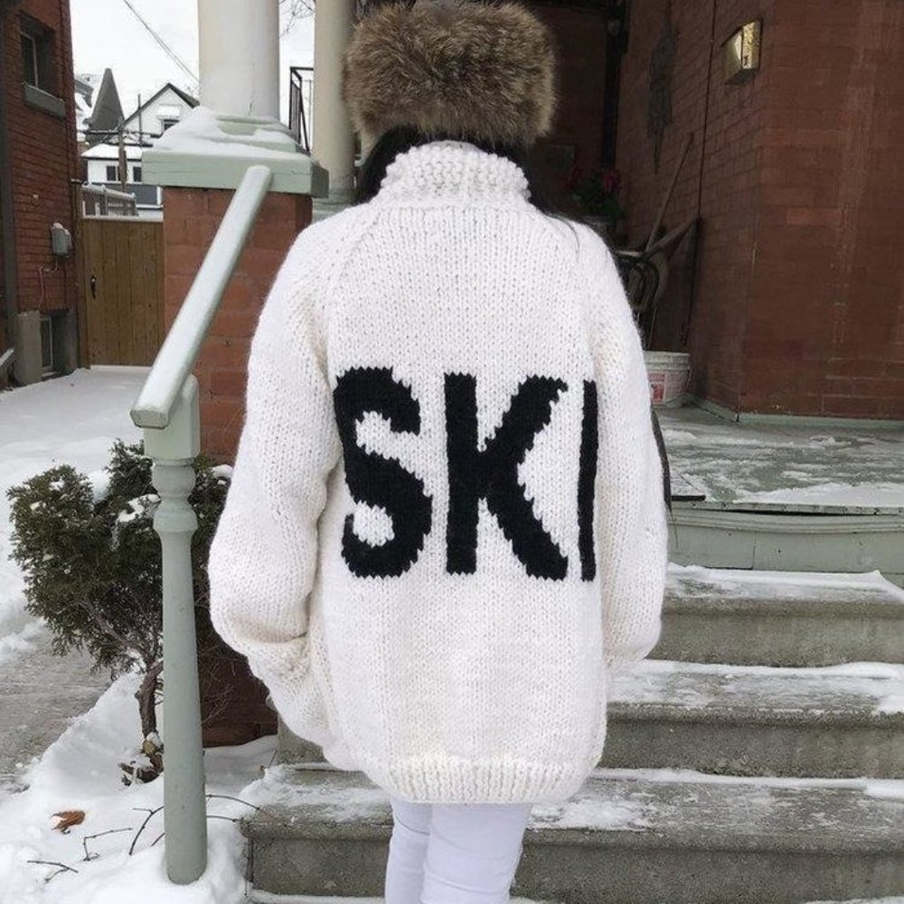 Italian Spun Wool GOGO Sweater- "SKI" detail......